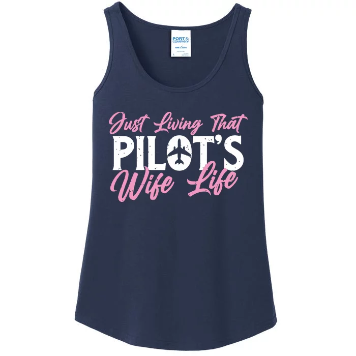 Pilots Wife Life Plane Airline Pilot Aviation Enthusiast Ladies Essential Tank