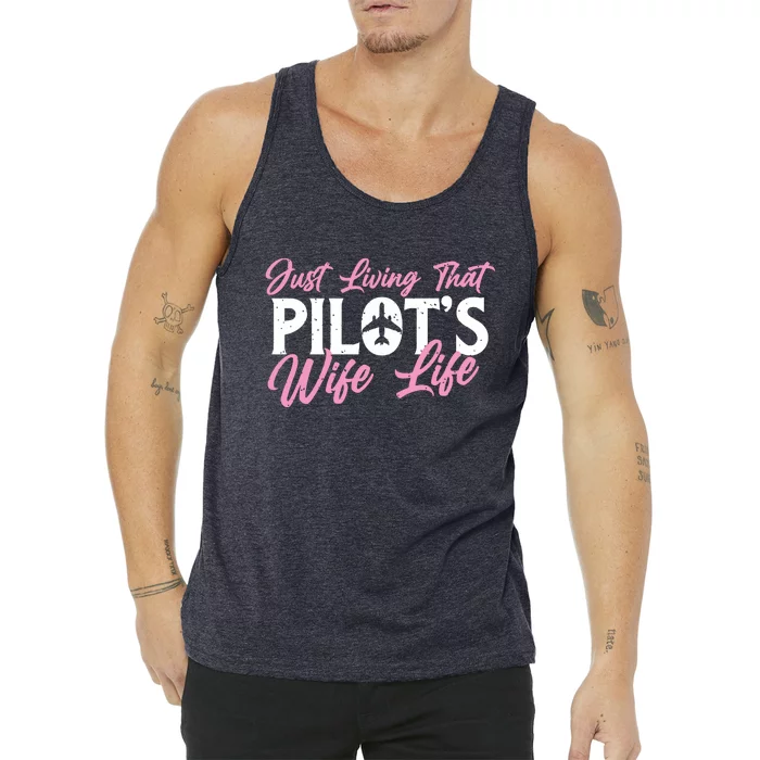 Pilots Wife Life Plane Airline Pilot Aviation Enthusiast Tank Top