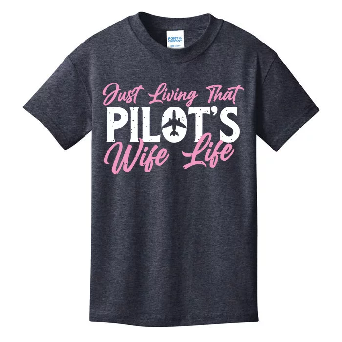 Pilots Wife Life Plane Airline Pilot Aviation Enthusiast Kids T-Shirt