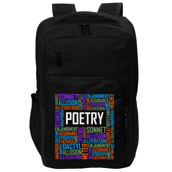 Poetry Words Lover Gift Poet Writing Poem Writer Gift Impact Tech Backpack