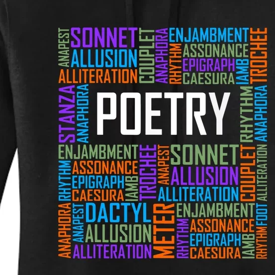 Poetry Words Lover Gift Poet Writing Poem Writer Gift Women's Pullover Hoodie