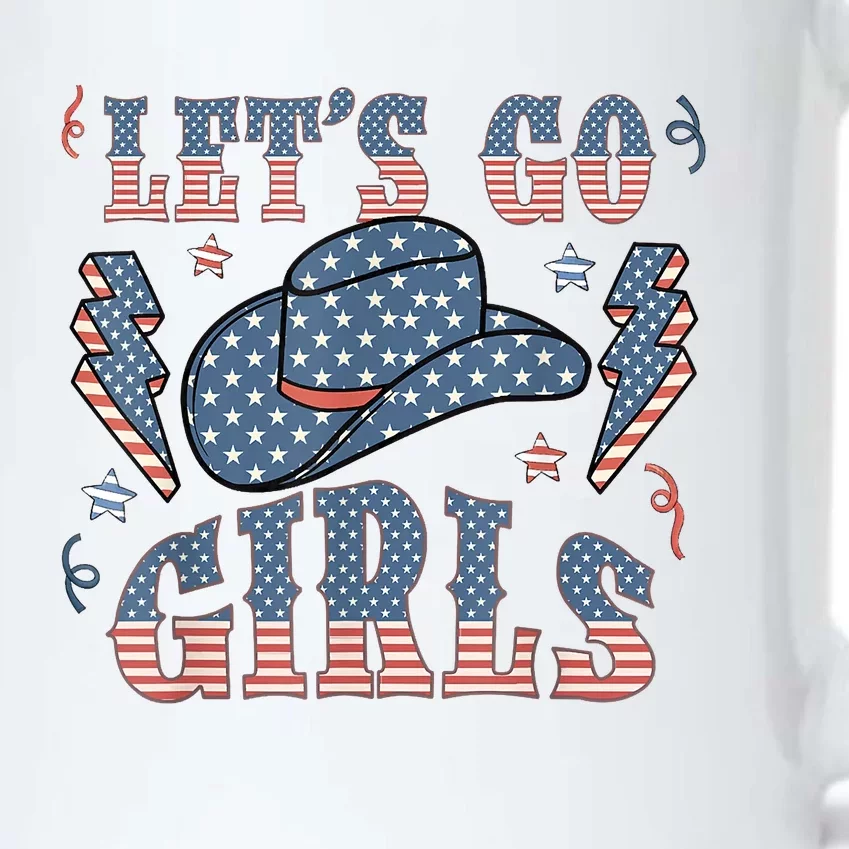 Patriotic Western Lets Go Girl 4th Of July American Flag Black Color Changing Mug