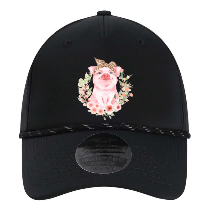 Pig With Leopard Headband Flower Cute Pig Lover Gifts Performance The Dyno Cap