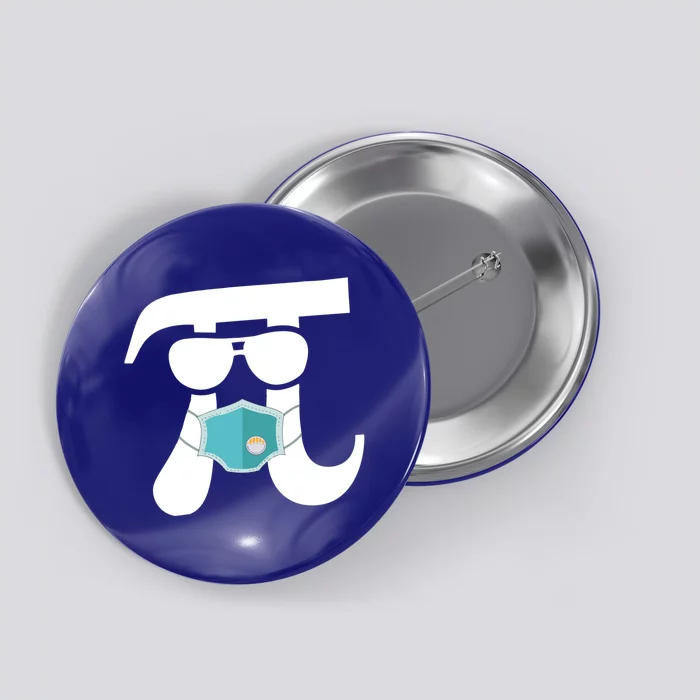 Pi Wearing Mask Happy Pi Day Teacher Student Gift Button