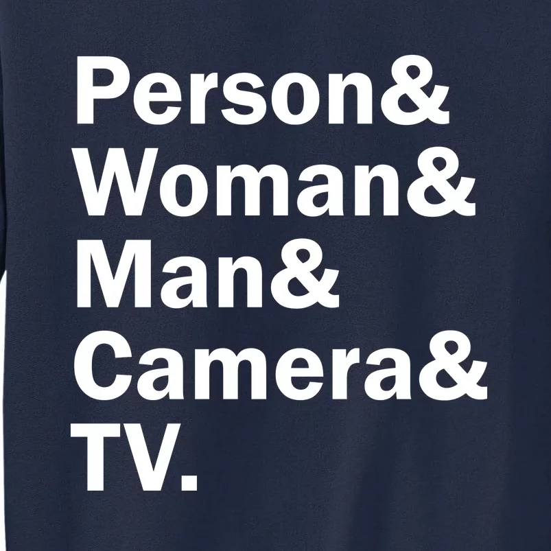 Person Woman Man Camera TV Tall Sweatshirt