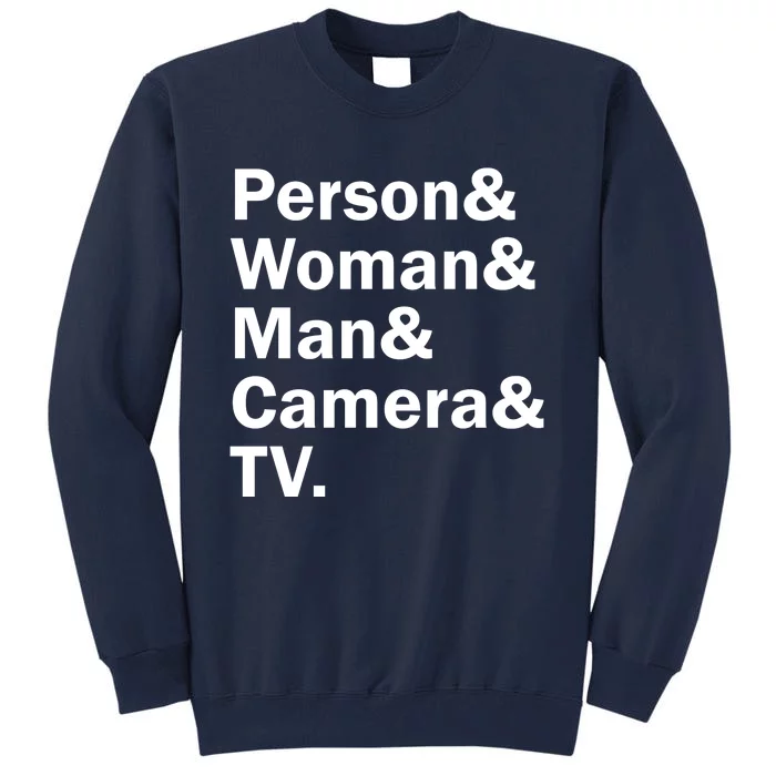 Person Woman Man Camera TV Tall Sweatshirt