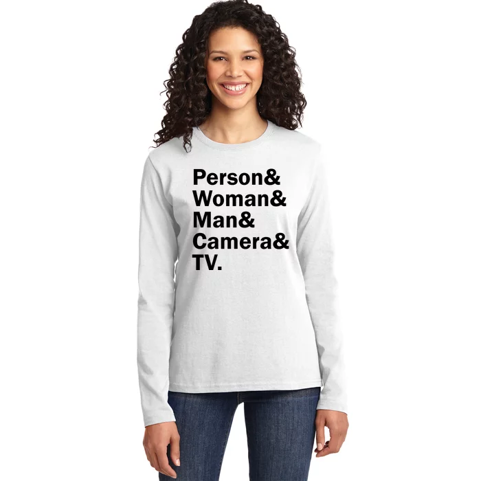 Person Woman Man Camera TV Ladies Long Sleeve Shirt