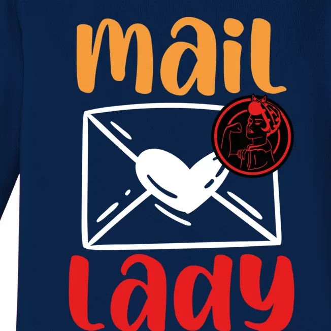 Postal Worker Mailman Mail Lady Cute Gift Baby Long Sleeve Bodysuit