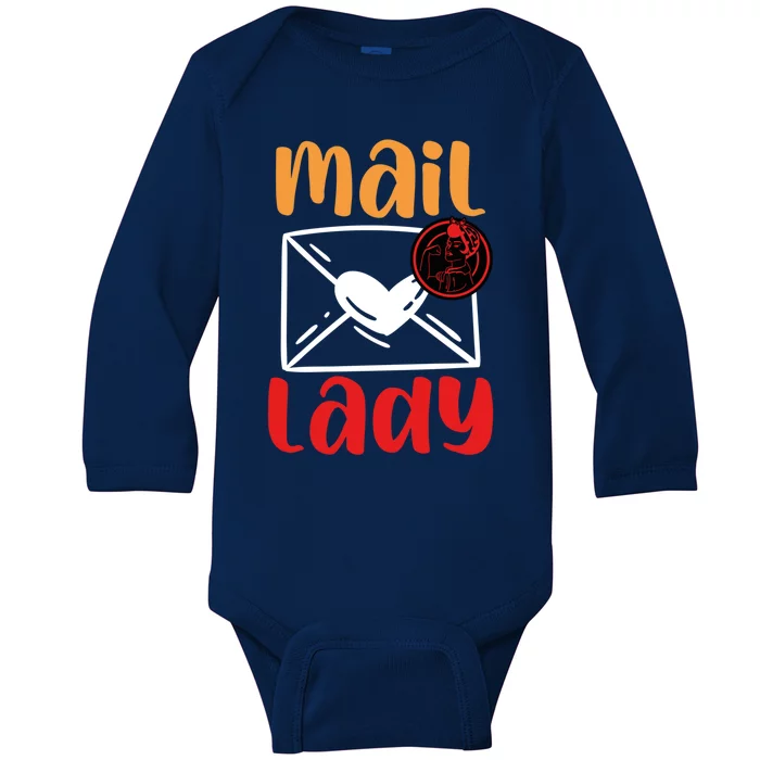 Postal Worker Mailman Mail Lady Cute Gift Baby Long Sleeve Bodysuit