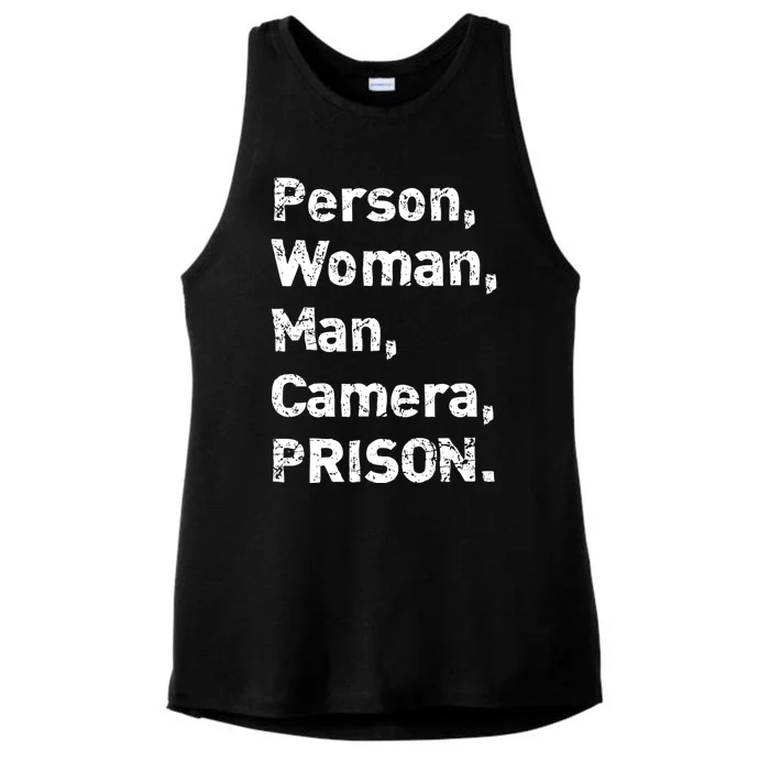 Person, Woman, Man, Camera, PRISON Ladies Tri-Blend Wicking Tank