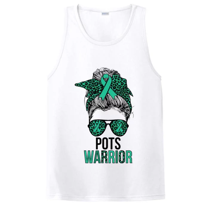 Pots Warrior Messy Bun Pots Awareness Day Pots Fighter Performance Tank