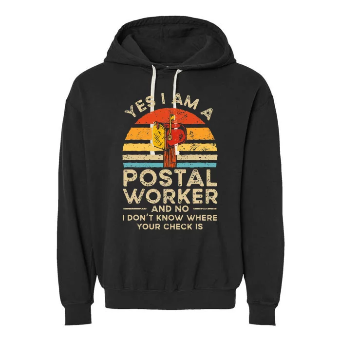 Postal Worker Mail Delivery Postman Garment-Dyed Fleece Hoodie