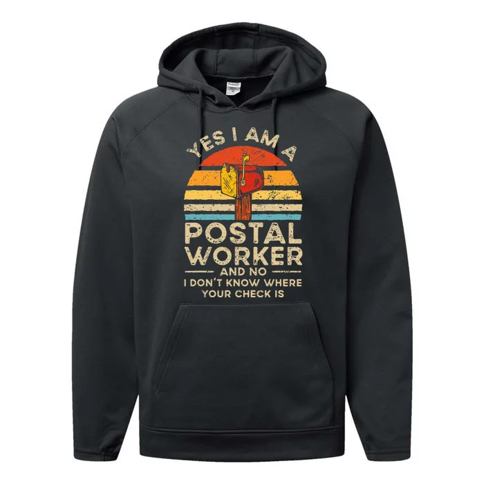 Postal Worker Mail Delivery Postman Performance Fleece Hoodie