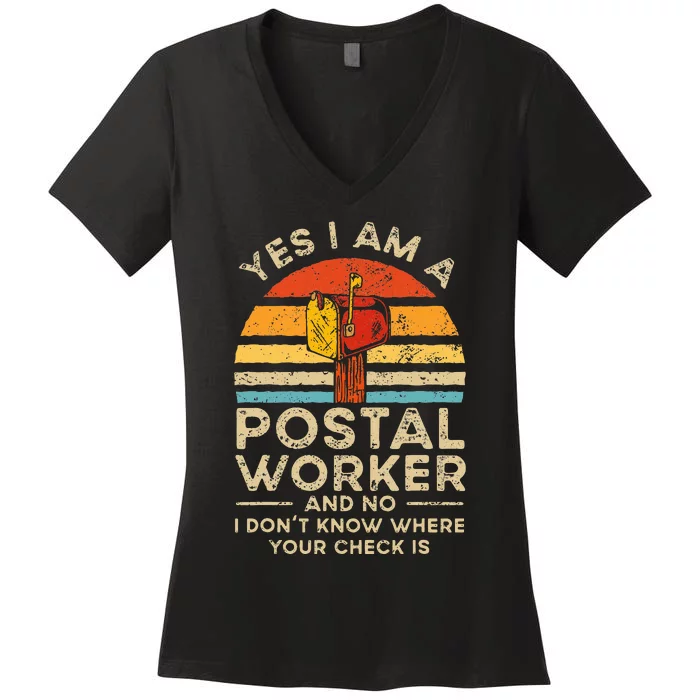 Postal Worker Mail Delivery Postman Women's V-Neck T-Shirt