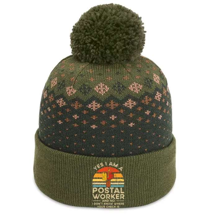 Postal Worker Mail Delivery Postman The Baniff Cuffed Pom Beanie