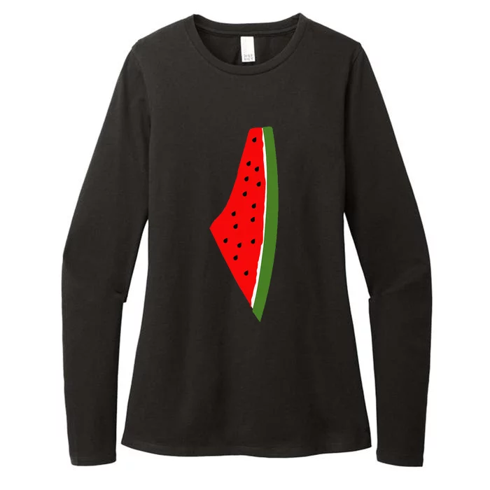 Palestine Watermelon Map Womens CVC Long Sleeve Shirt