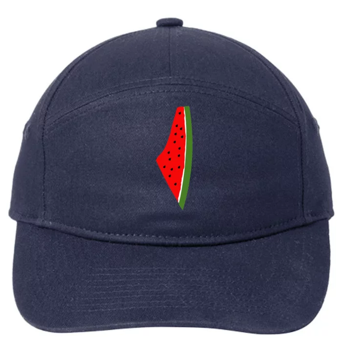 Palestine Watermelon Map 7-Panel Snapback Hat