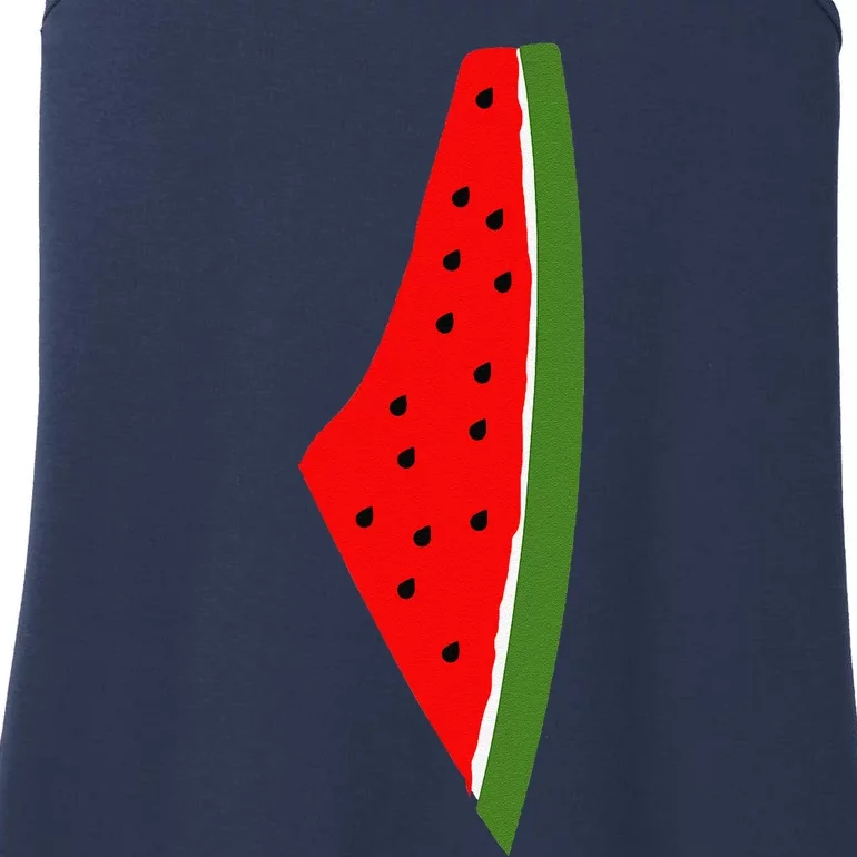 Palestine Watermelon Map Ladies Essential Tank