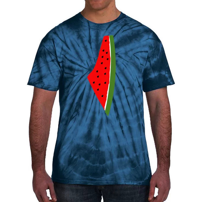 Palestine Watermelon Map Tie-Dye T-Shirt