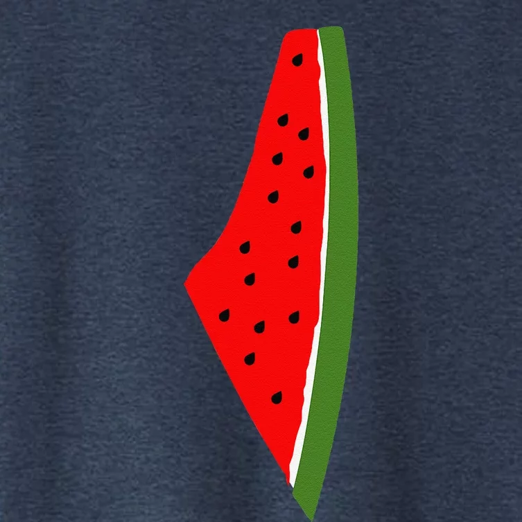 Palestine Watermelon Map Women's Crop Top Tee