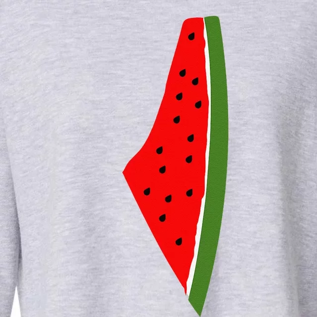 Palestine Watermelon Map Cropped Pullover Crew