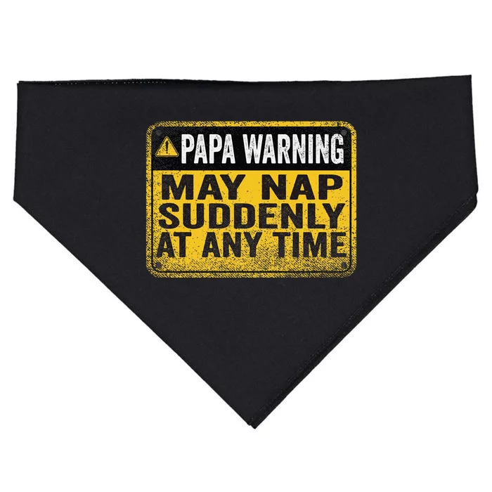 Papa Warning May Nap Suddenly At Any Time Vintage USA-Made Doggie Bandana