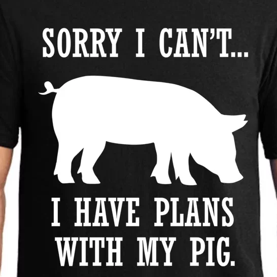 Plans With My Pig Ironic Farmer Pork Gift Pajama Set