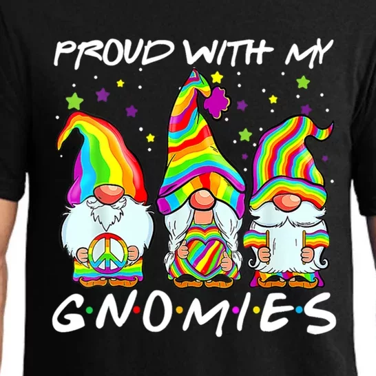 Proud With My Gnomies Lgbt Q Gnomes Gay Bi Sexual Pride Ally Funny Gift Pajama Set