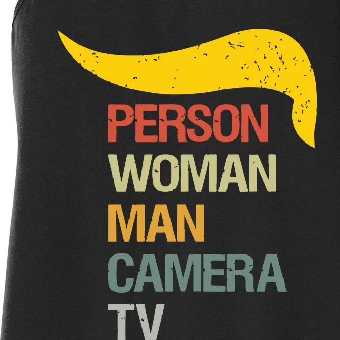 Person Woman Man Camera TV Women's Racerback Tank