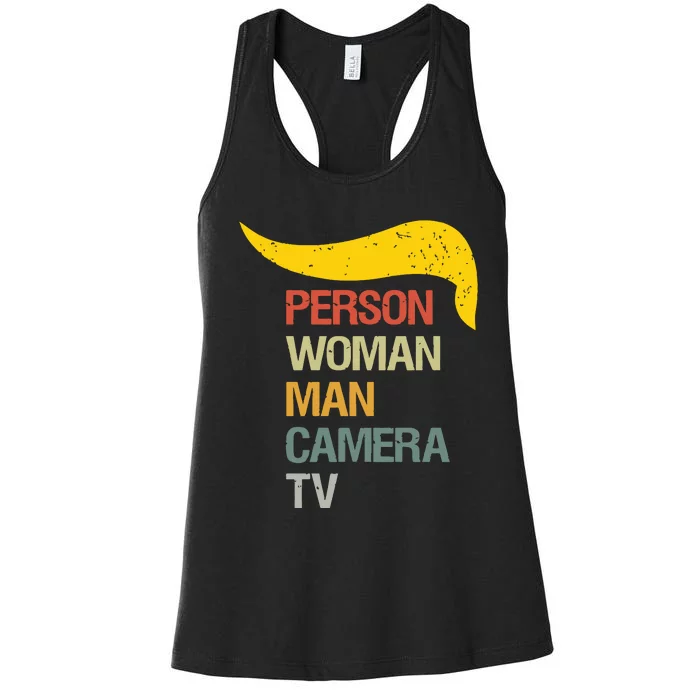 Person Woman Man Camera TV Women's Racerback Tank