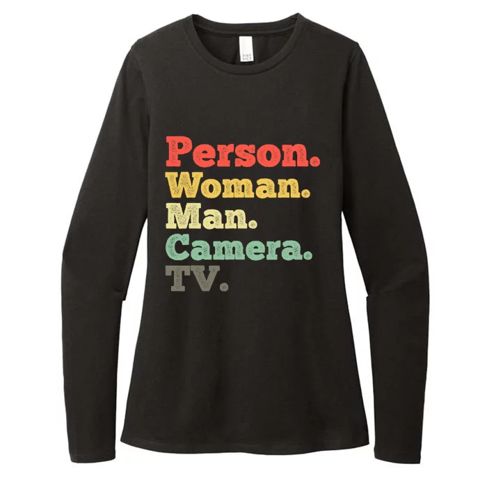 Person Woman Man Camera TV Retro Vintage Womens CVC Long Sleeve Shirt