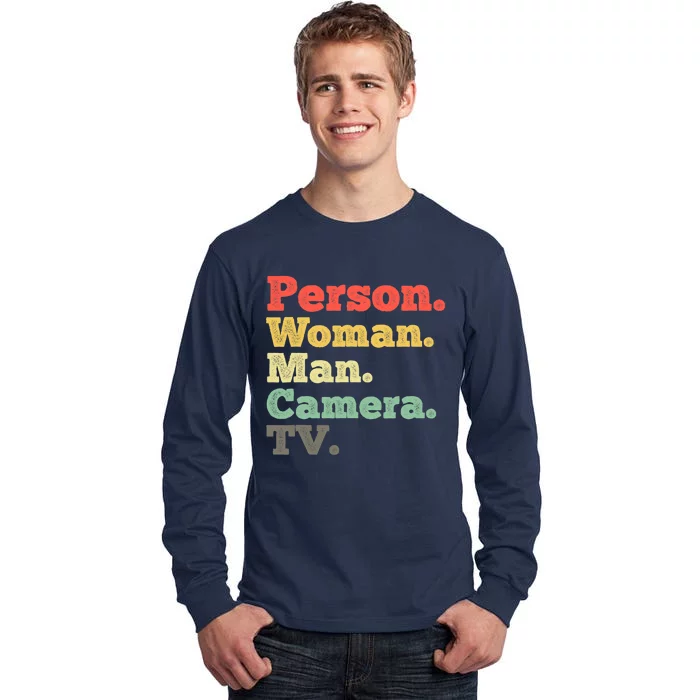 Person Woman Man Camera TV Retro Vintage Tall Long Sleeve T-Shirt