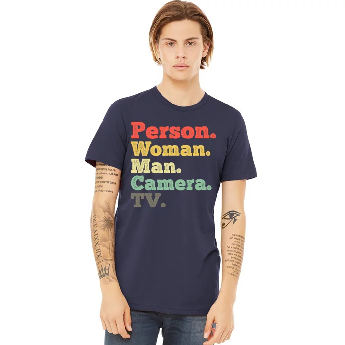 Person Woman Man Camera TV Retro Vintage Premium T-Shirt