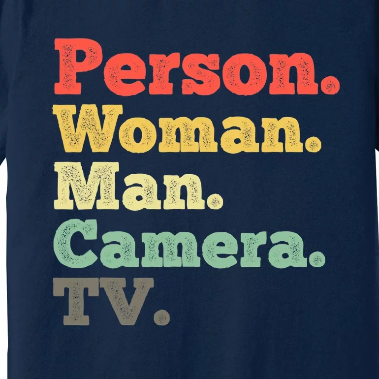 Person Woman Man Camera TV Retro Vintage Premium T-Shirt