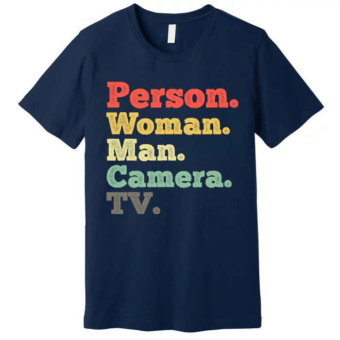 Person Woman Man Camera TV Retro Vintage Premium T-Shirt