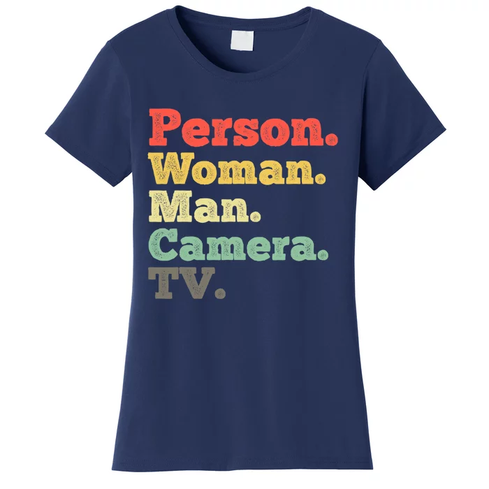 Person Woman Man Camera TV Retro Vintage Women's T-Shirt