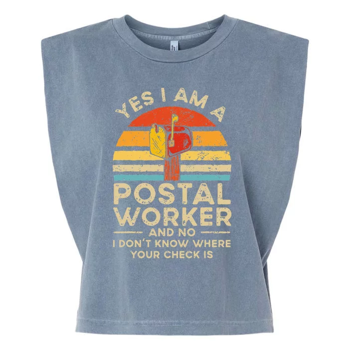 Postal Worker Mail Delivery Postman Garment-Dyed Women's Muscle Tee