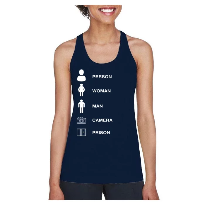 Person, Woman, Man, Camera, PRISON Design Women's Racerback Tank