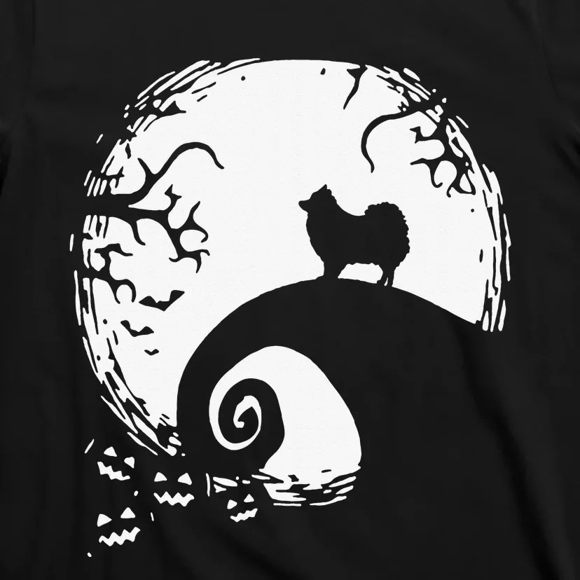 Pomeranian With Moon Halloween T-Shirt