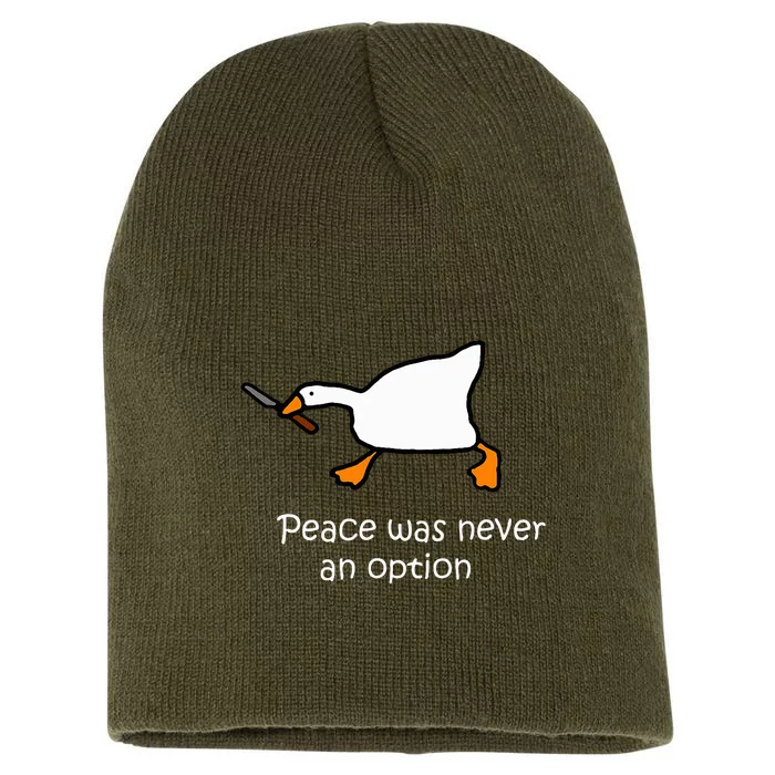 Peace Was Never An Option Murder Duck Goose Meme Short Acrylic Beanie