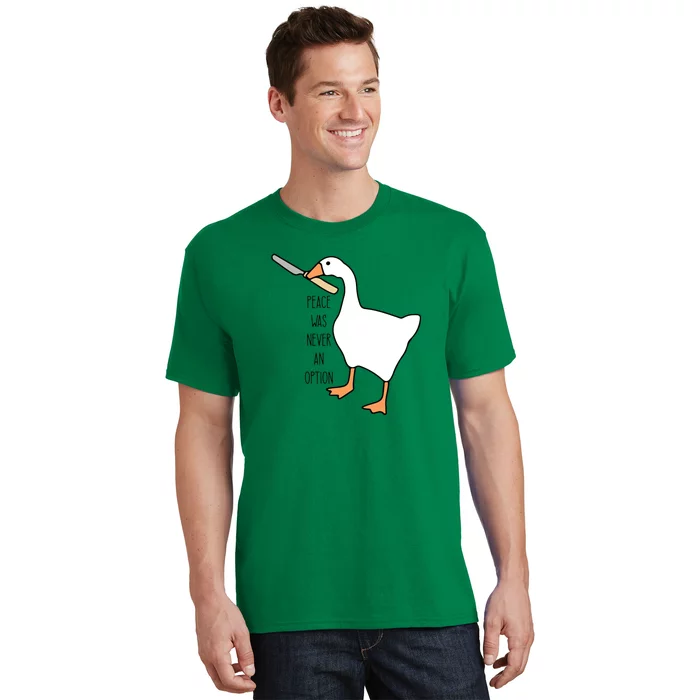 Peace Was Never An Option Funny Untitled Goose Game T-Shirt