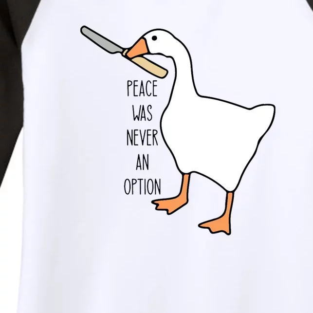 Peace Was Never An Option Funny Untitled Goose Game Women's Tri-Blend 3/4-Sleeve Raglan Shirt