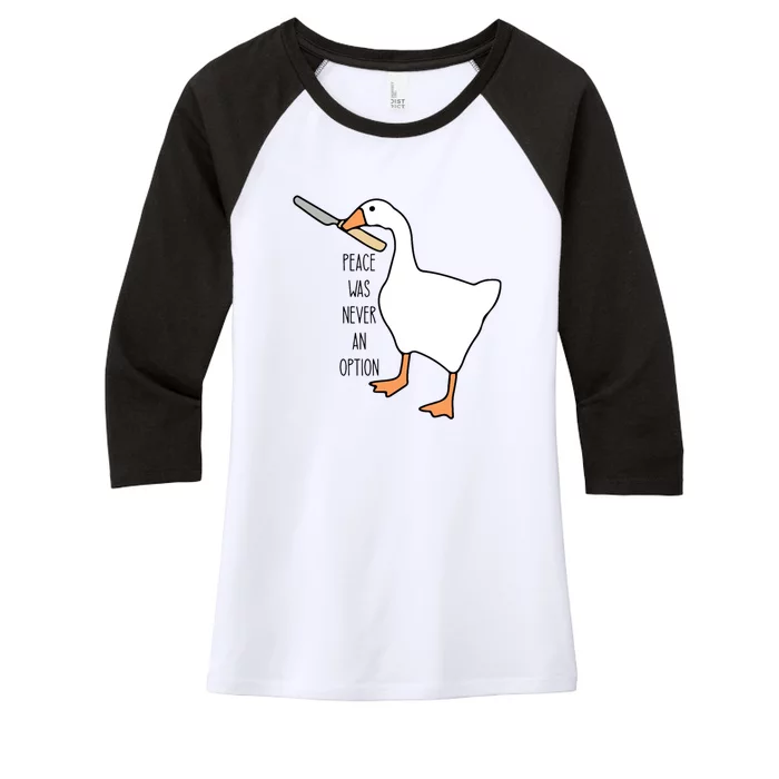 Peace Was Never An Option Funny Untitled Goose Game Women's Tri-Blend 3/4-Sleeve Raglan Shirt