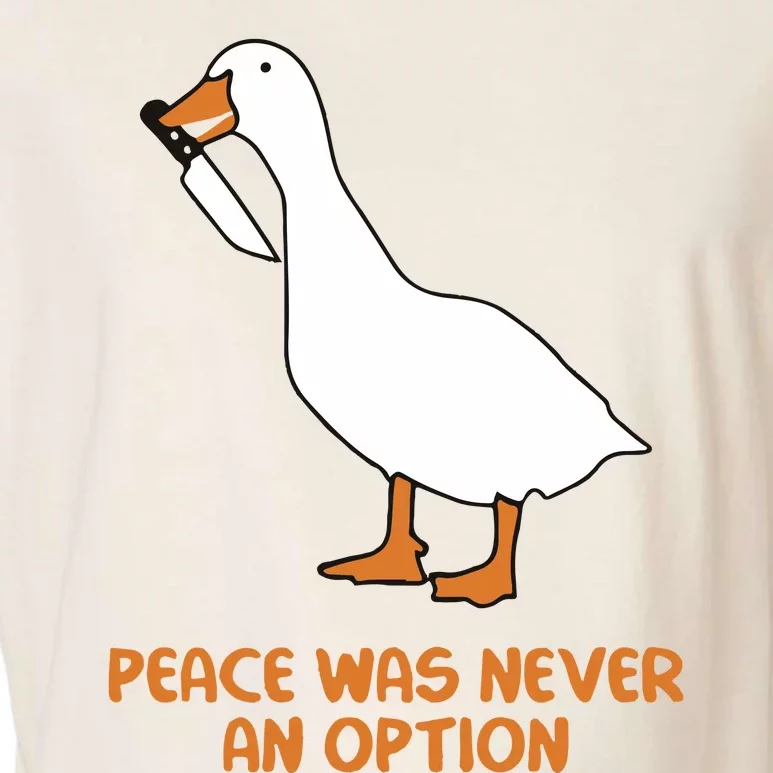 Peace Was Never An Option Goose Meme Garment-Dyed Women's Muscle Tee