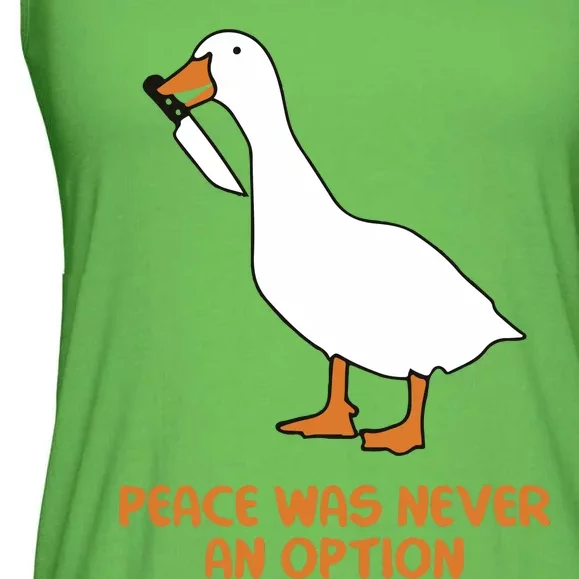 Peace Was Never An Option Goose Meme Ladies Essential Flowy Tank