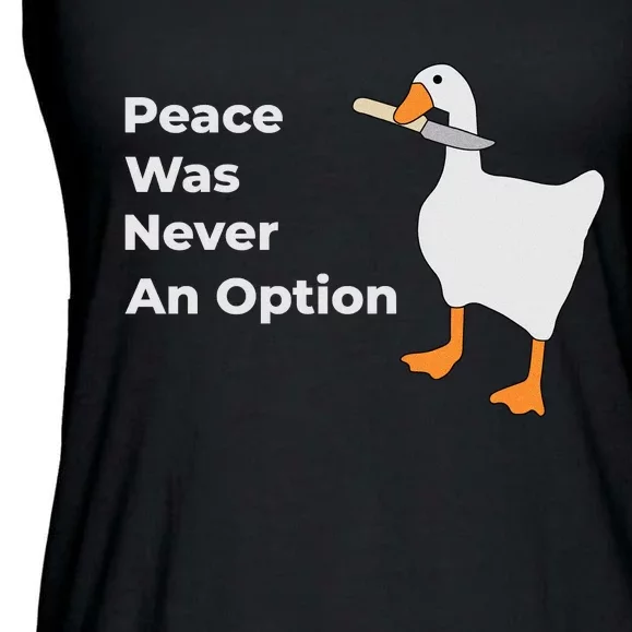 Peace Was Never An Option Duck Funny Ladies Essential Flowy Tank