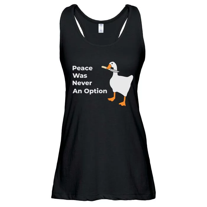 Peace Was Never An Option Duck Funny Ladies Essential Flowy Tank