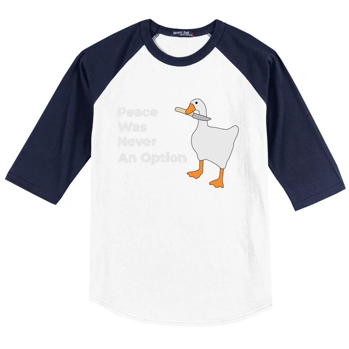 Peace Was Never An Option Duck Funny Baseball Sleeve Shirt