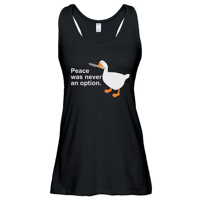 Peace Was Never An Option Funny Goose Ladies Essential Flowy Tank