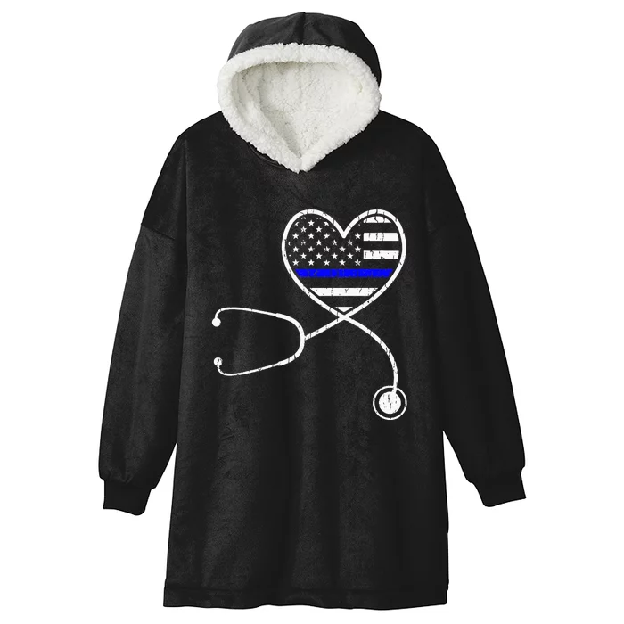 Police Wife Nurse Life Funny Police Officer Hooded Wearable Blanket